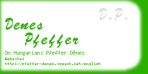 denes pfeffer business card