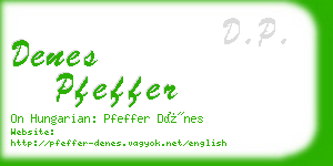 denes pfeffer business card